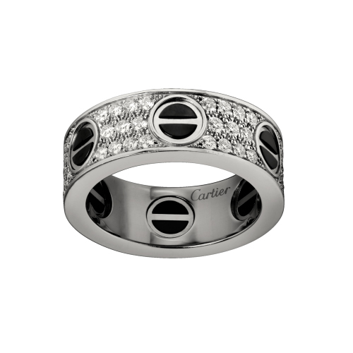 Cartier 卡地亚 Love 系列 B4207600 戒指 18K白金，精密陶瓷，钻石