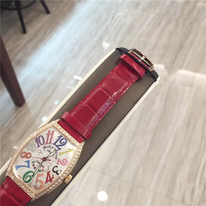 法兰克穆勒FRANCK MULLER 新款5851 M SC COL DRM D 1R 玫瑰金原镶钻圈钻耳 彩字面盘